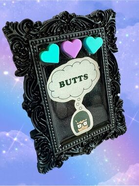 Handmade Resin Frame Tina Belcher ‘BUTTS' Wall Art